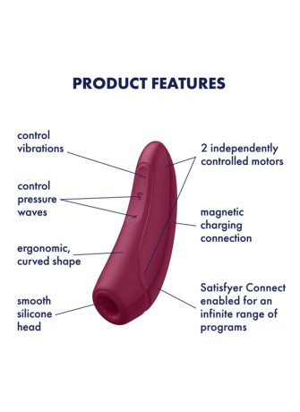 Stimulateur clitoridien connecté bordeaux Curvy 1+ Satisfyer - CC5972390214